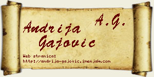 Andrija Gajović vizit kartica